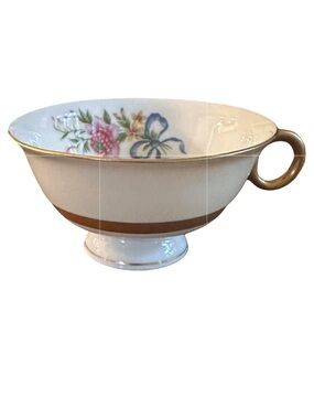 Theodore Haviland "Kenmore Pattern" Set of Six Vintage Porcelain Footed Teacups